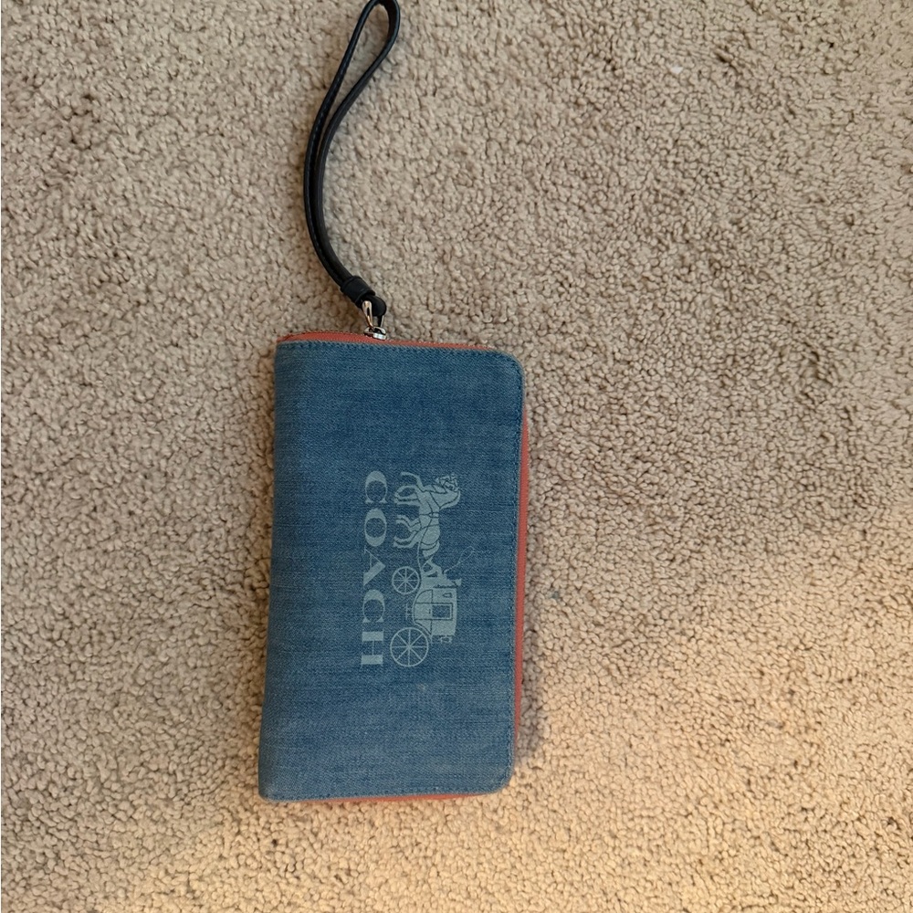 Coach Denim Blue Wristlet